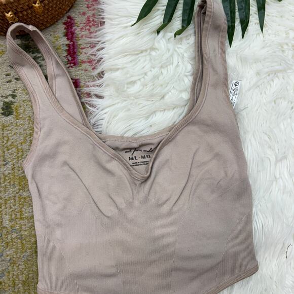 UO Urban Outfitters Out From Under Neutral Seamless Bustier Crop Tank M/L - Picture 4 of 7